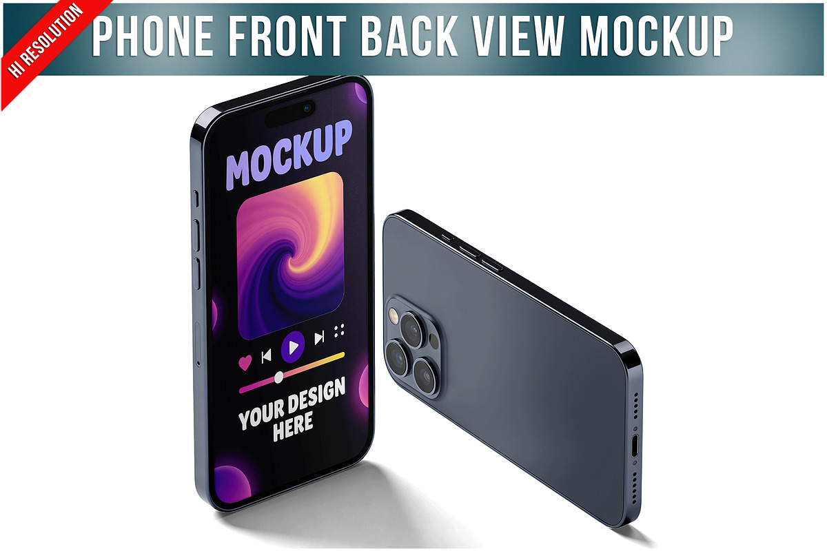 Phone Front And Back View PSD, a Device Mockup by Bruno's Shop