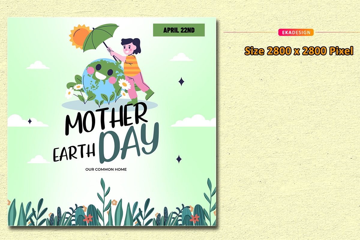 Poster Mother Earth Day, a Social Media Template by Eka Design (Photo 3 of 4)