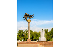 Monument at Turkiston Concert Hall in Tashkent, Uzbekistan, an Architecture Photo by Leonid Andronov