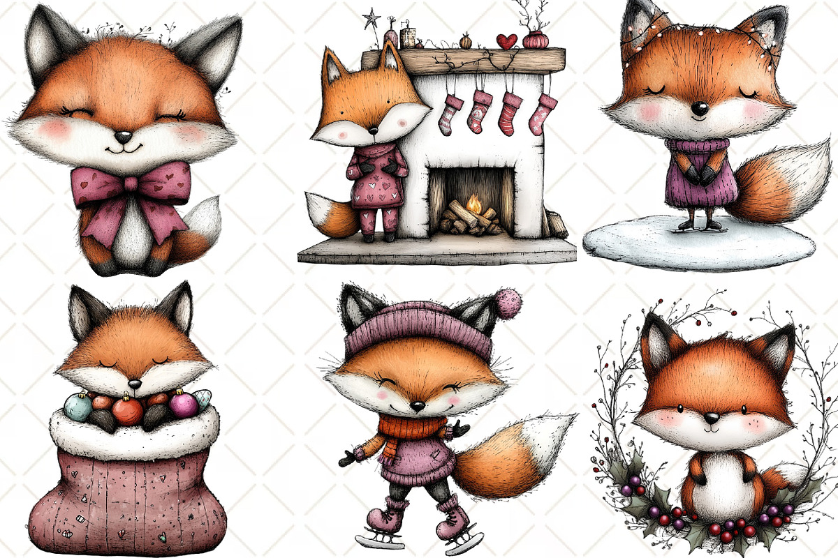 Whimsical Fox Clipart, an Illustration by Black Bird Studio (Photo 6 of 6)