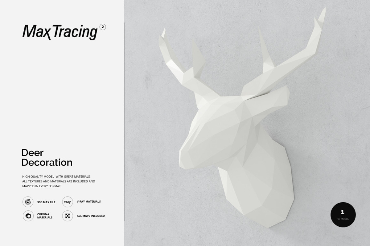 Deer decoration, a 3D by maxtracing2 (Photo 1 of 7)