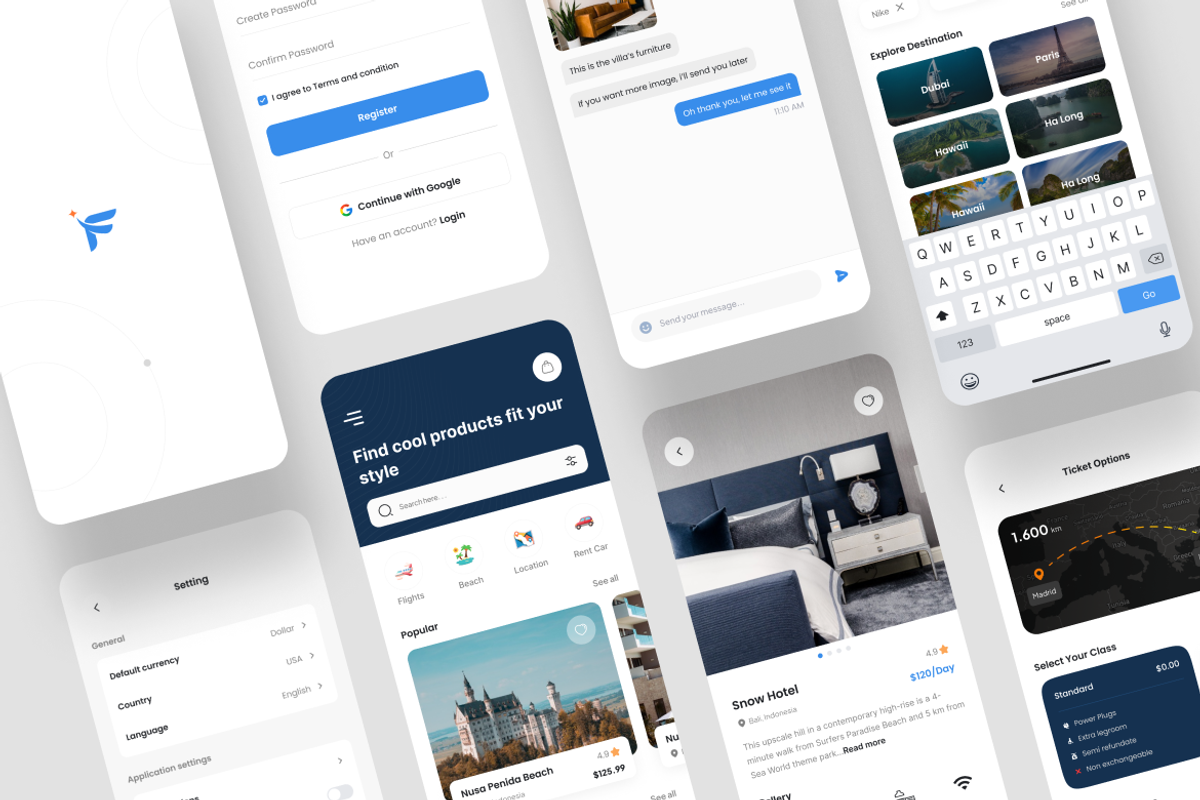 FLY - Hotel Booking App UI Kit, an UI Kit Template by iDoodle Studio (Photo 4 of 4)