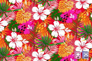 Vibrant Tropical Paradise Pattern