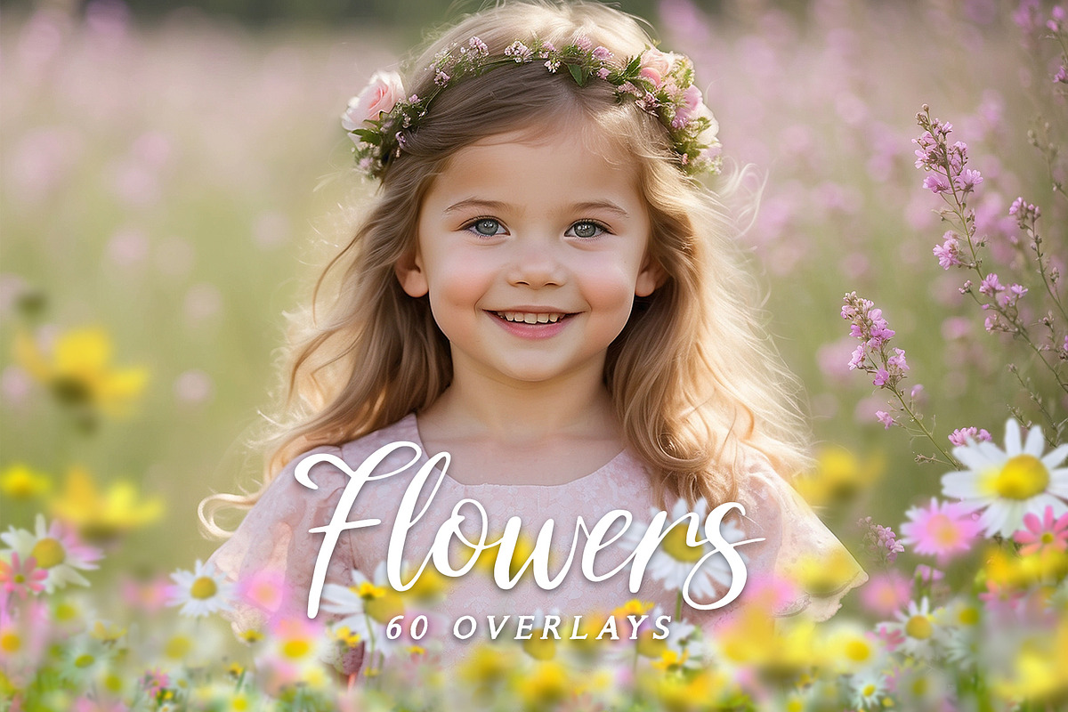 Flower Meadow Overlays, an Object Graphic by DreamyOverlay (Photo 1 of 5)