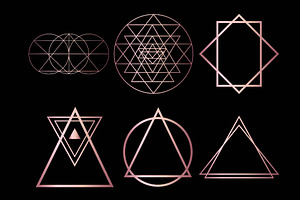 Rose Gold Sacred Geometry Clipart