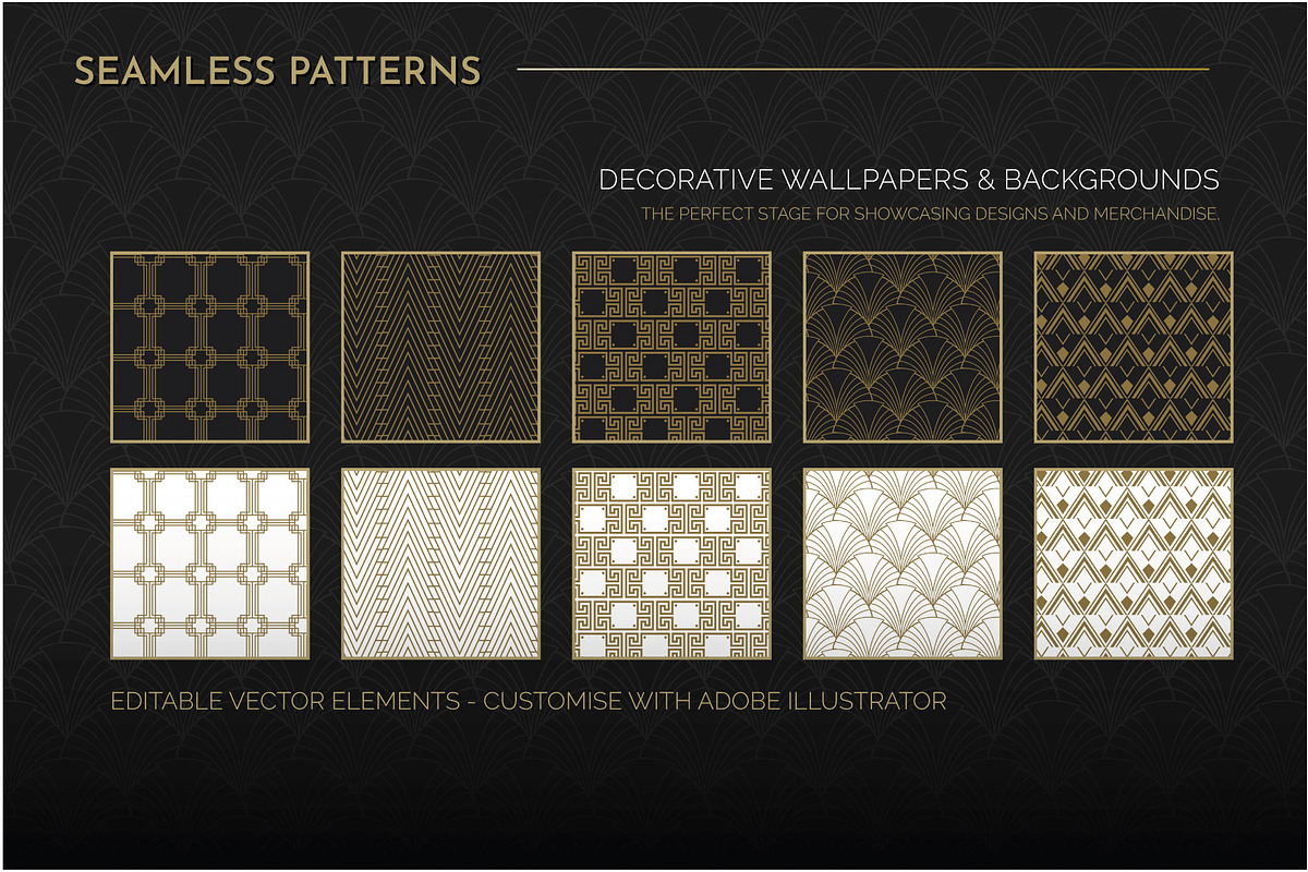 Art Deco Graphics Collection Vol 1, a Decorative Illustration by Wingsart Studio (Photo 13 of 14)