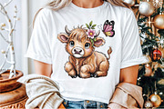 Cute Cartoon Highland Cow Butterfly, an Illustration by Sublimation Artist (Thumbnail 2 of 9)