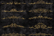Gold text divider border clip art, a Decorative Illustration by Pravokrugulnik (Thumbnail 1 of 7)