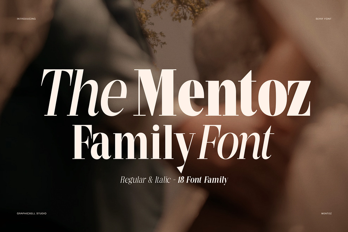 Mentoz Elegant Serif Font Family, a Serif Font by Graphicxell (Photo 1 of 10)