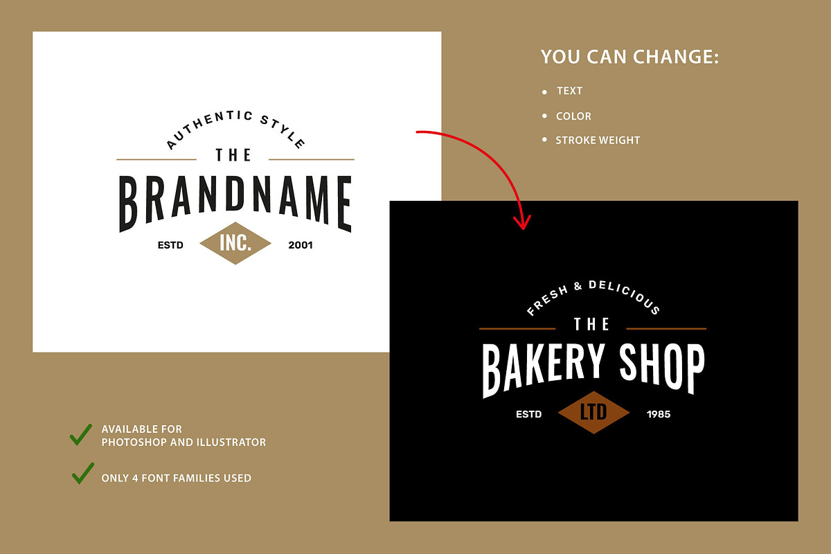 24 retro logotype templates, a Branding & Logo Template by MaryArt (Photo 6 of 7)
