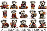 Whimsical Autumn Teddy Bear Clipart, a Seasonal Illustration by Canvas Craft (Thumbnail 4 of 10)