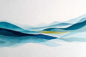 Serene watercolor landscape, a Background Photo by MistyDay
