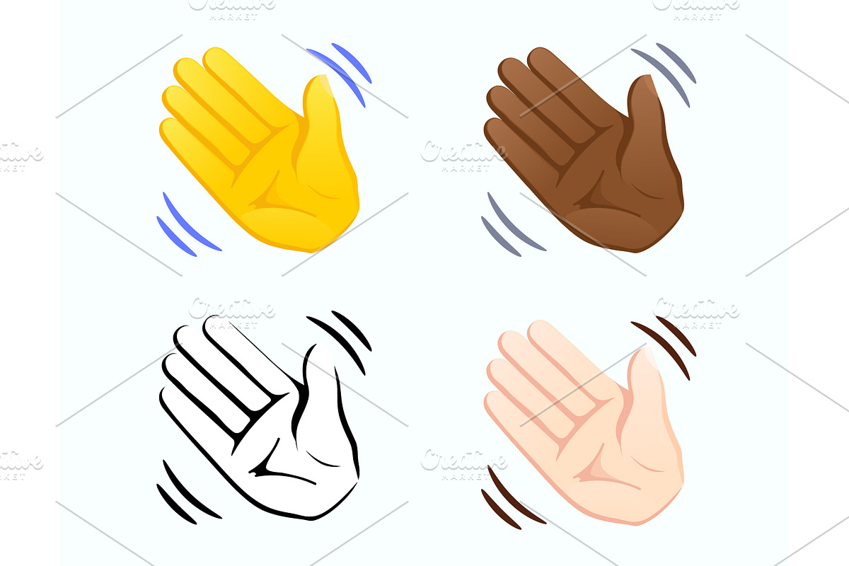 Waving hand gesture icons set vector, an Icon by Yayasya (Photo 1 of 3)