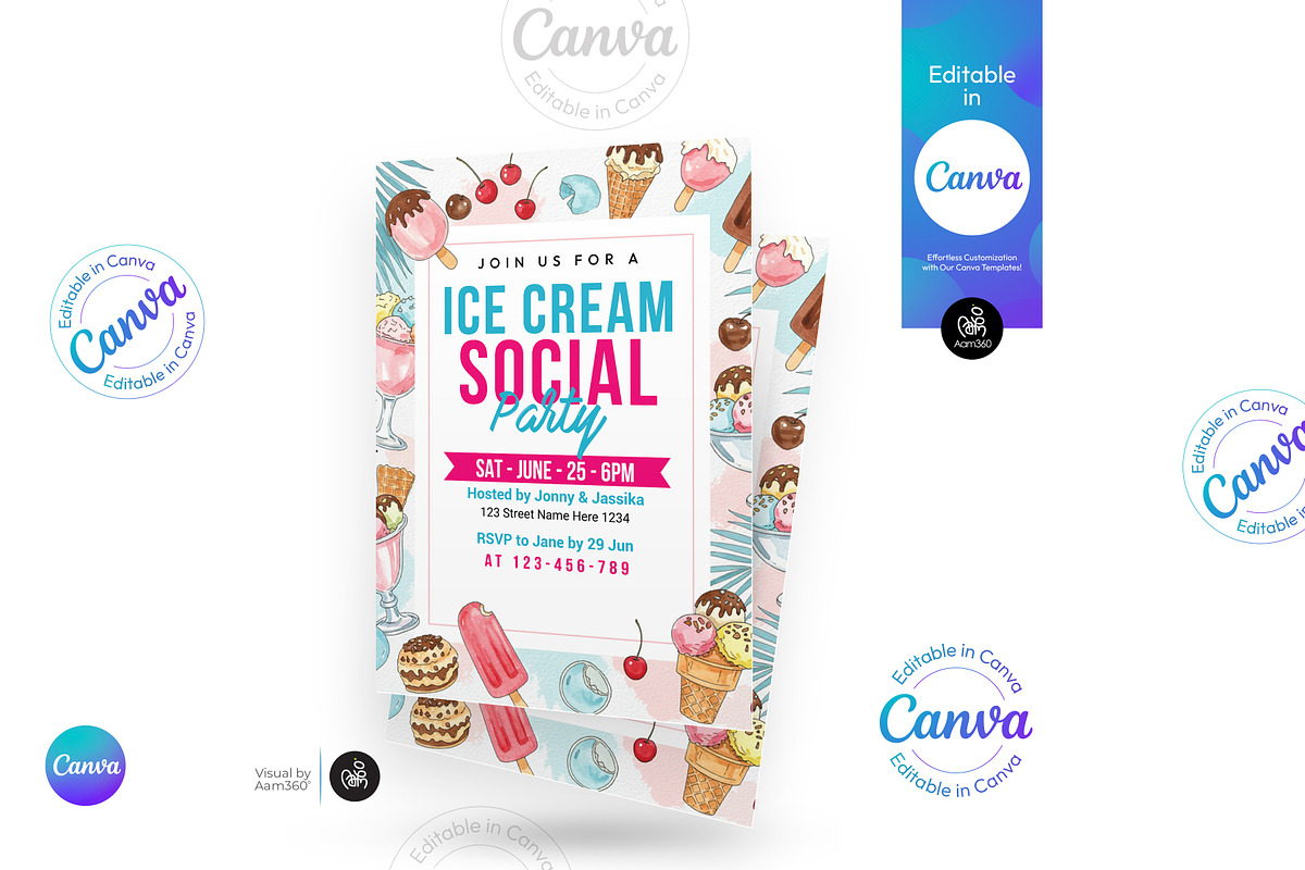 Ice Cream Social Flyer, a Flyer Template by Aam360 (Photo 1 of 3)