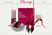 Cherry vibe Mixed media collage, an Object Graphic by 60secondsArt (Thumbnail 2 of 7)