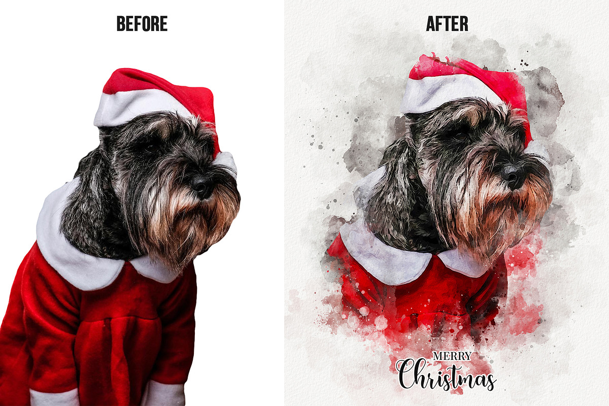Pet watercolor art Photoshop effect, an Action Add-On by Shovajit (Photo 2 of 8)