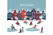 Winter Activities Vector Set, a Seasonal Illustration by Zonda (Thumbnail 12 of 13)