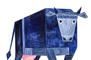 Geometric Blue Cow, an Animal Illustration by StockVerse Creative (Thumbnail 2 of 4)