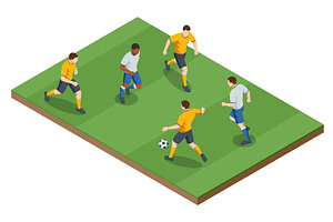 Isometric football match scene with, a Sport Illustration by Golden Sikorka