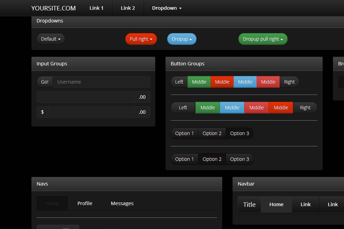 Bootstrap 3.0.  Black alt theme skin, a Bootstrap Template by Bootstraptor (Photo 4 of 4)