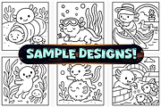 Bold and Easy Axolotl Coloring Pages, an Animal Illustration by Craftsbeefy (Thumbnail 2 of 4)