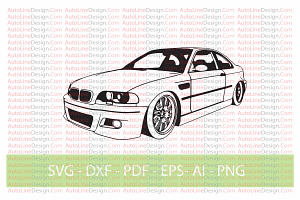 M3 E46 Drift Car Vector