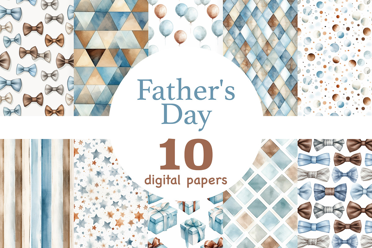 Fathers Day Digital Paper, a Pattern Graphic by GlamArtZhanna (Photo 1 of 4)