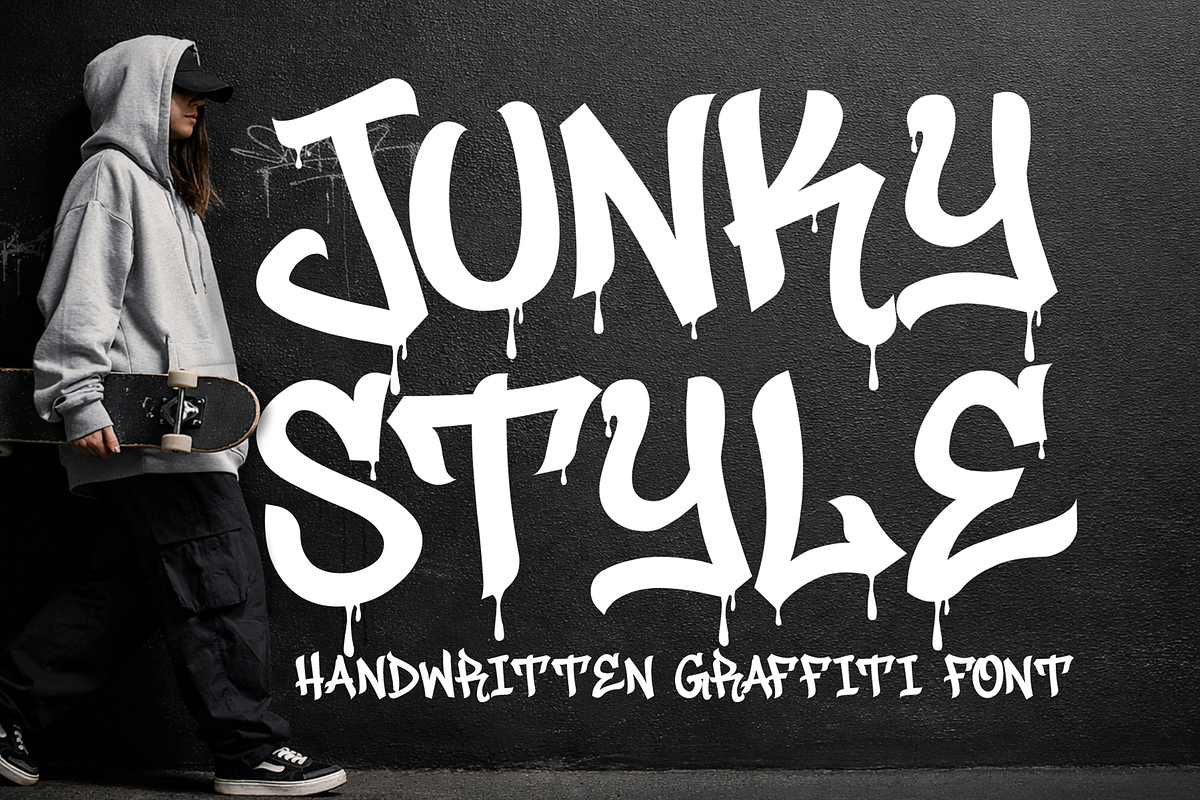 Junky Style - Freestyle Graffiti, a Handwritten Font by figuree studio (Photo 1 of 8)