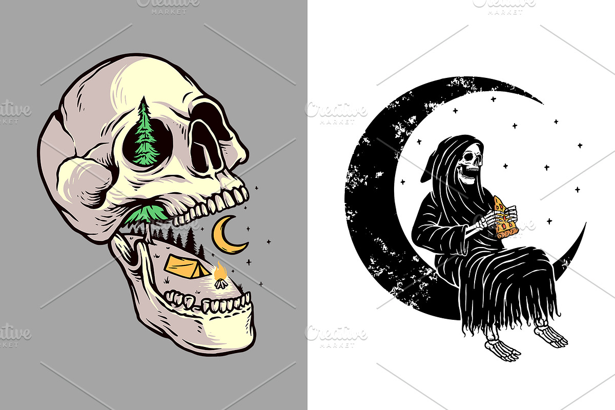25 in 1 Bundle - Skull Illustrations, a Person Illustration by gunaonedesign (Photo 18 of 21)