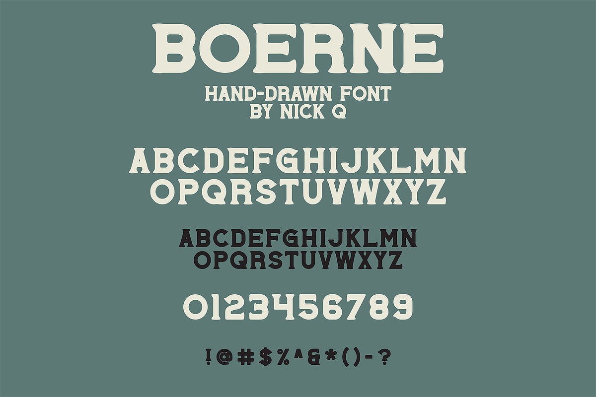 Boerne Hand Drawn Font, a Sans Serif Font by nickqtx (Photo 2 of 4)