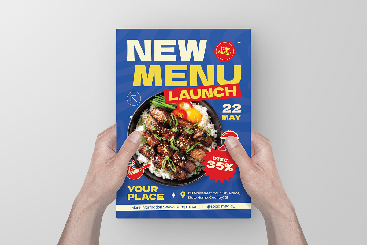 Restaurant Menu Launch Flyer, a Flyer Template by Annora Studio (Photo 5 of 6)