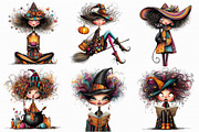 Whimsical Witches Clipart, an Illustration by Libby Wishes (Thumbnail 7 of 7)