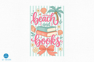 Beach and Books Coquette Summer PNG, a Seasonal Illustration by Libby Wishes