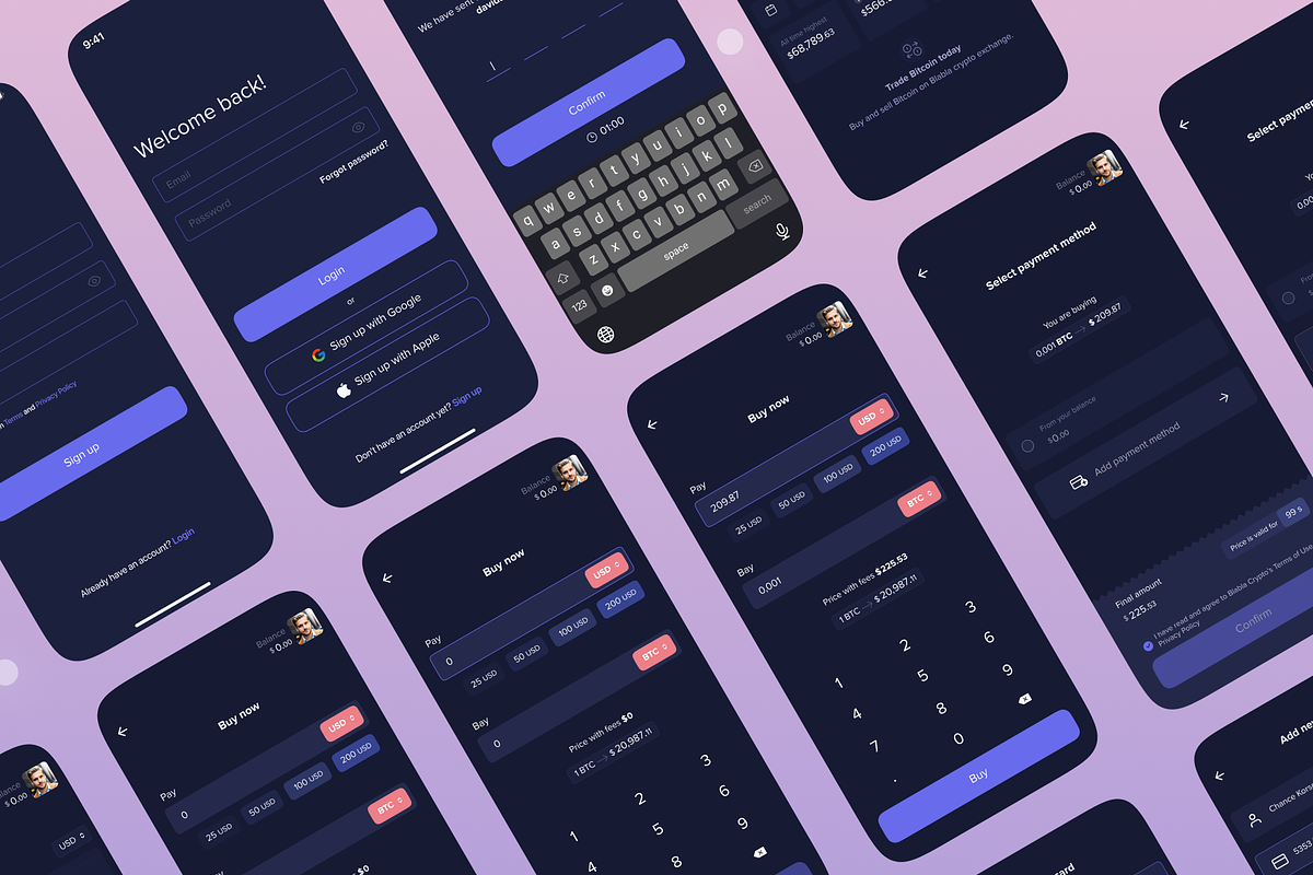 CryptoWallet App UI kit, an App Template by Zhenya_ux (Photo 3 of 6)