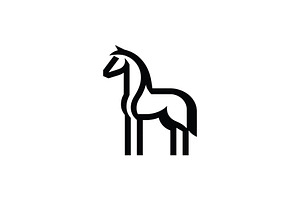 Minimalist Line Horse Logo, a Branding & Logo Template by Vectorium Studio