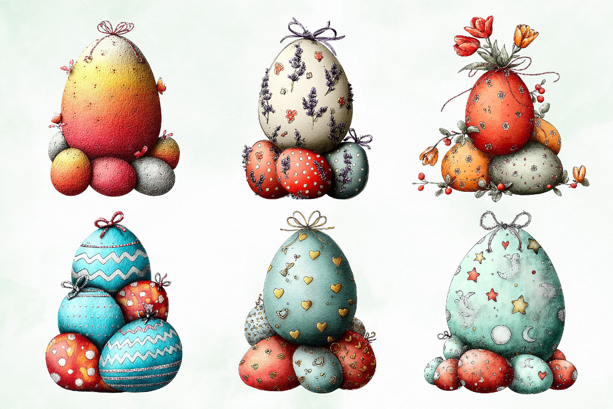 Whimsical Easter Eggs Png Clipart, an Illustration by Creative Art (Photo 2 of 8)