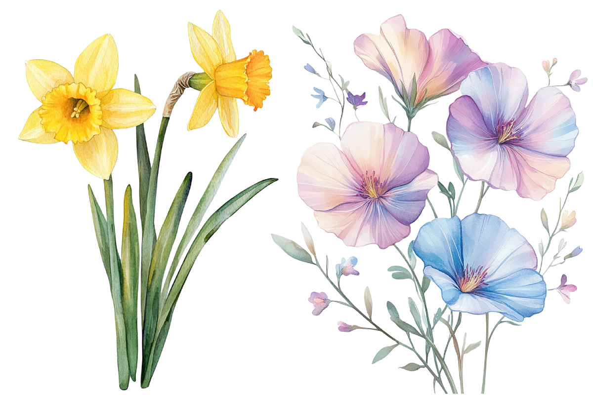 Botanical Spring Blooms Png, an Illustration by CitraGraphics (Photo 3 of 5)