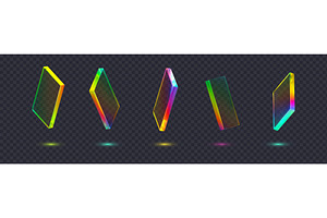 Set of 3d transparent glossy, an Illustration by Liudmyla Matviiets