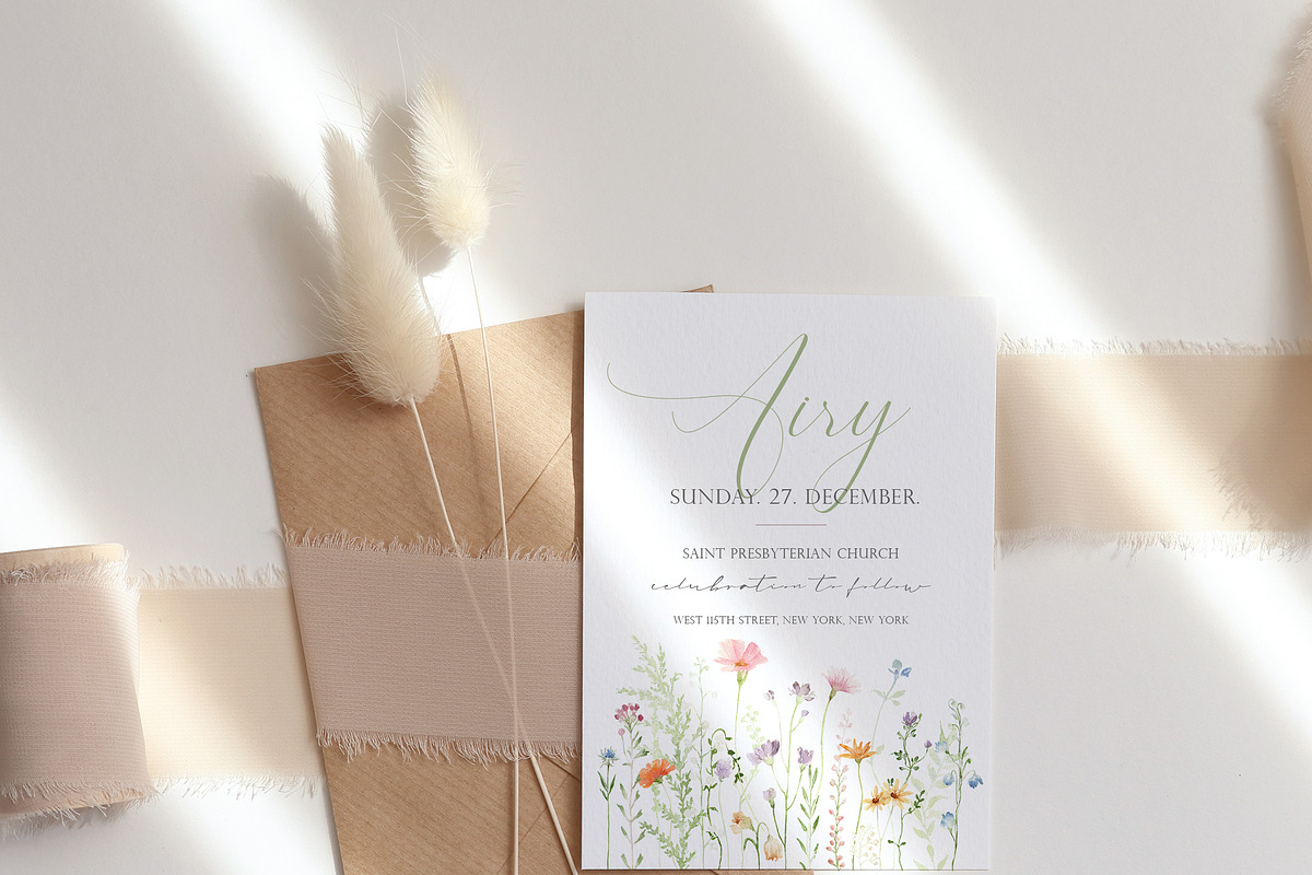 Watercolor AIRY WILDFLOWER Clipart, a Decorative Illustration by Beigetime (Photo 5 of 16)
