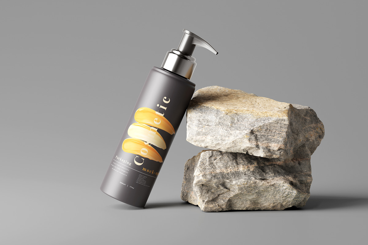 Dark Plastic Cosmetic Mockup Bundle, a Cups & Container Mockup by pmvch (Photo 50 of 111)