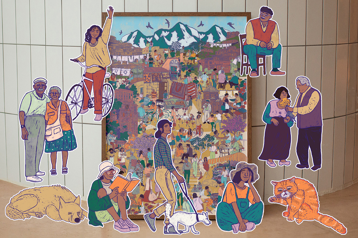 People stickers set, a Person Illustration by Carpet Tapete Pretzel (Photo 3 of 6)