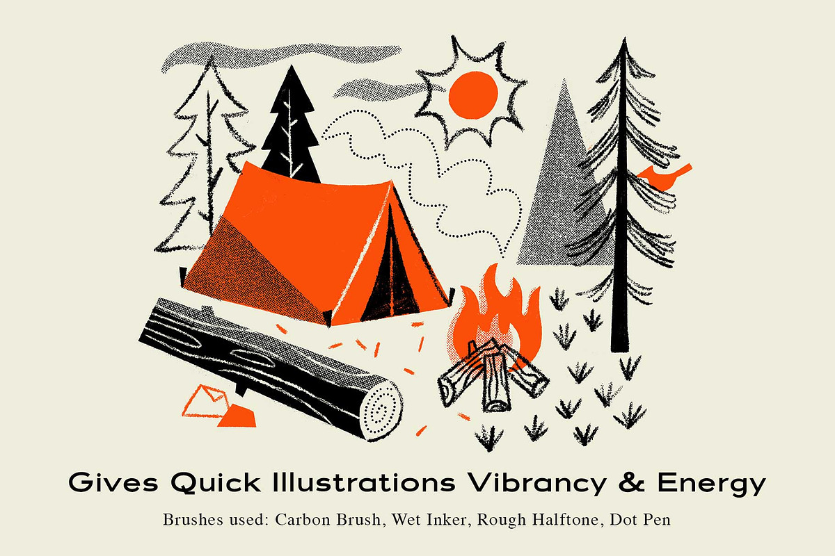 The Mid-Century Procreate Brush Pack, a Brush Add-On by RetroSupply Co. (Photo 10 of 12)