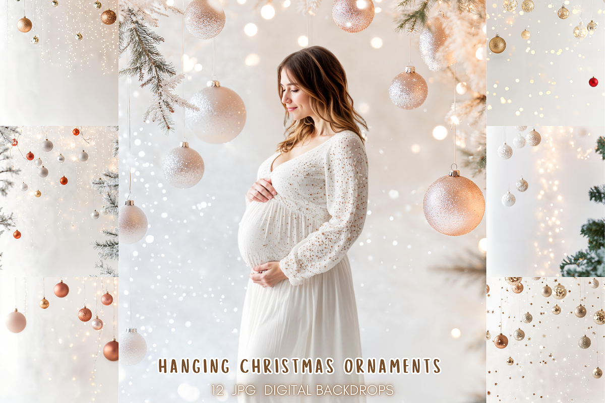 Hanging Christmas Ornaments Backdrop, a Background Photo by Winwin Design Art (Photo 1 of 7)