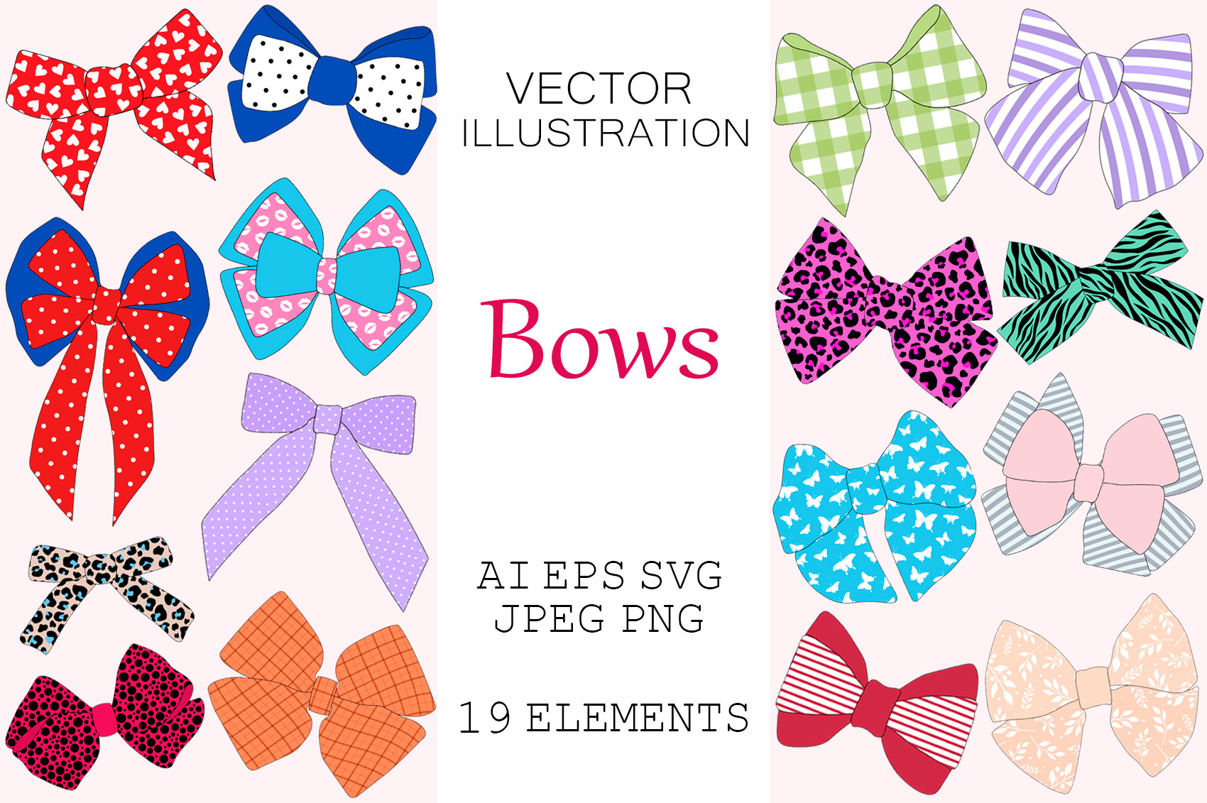 Bows graphics. Bows SVG. Ribbons Bow, an Illustration by IrinaShishkova