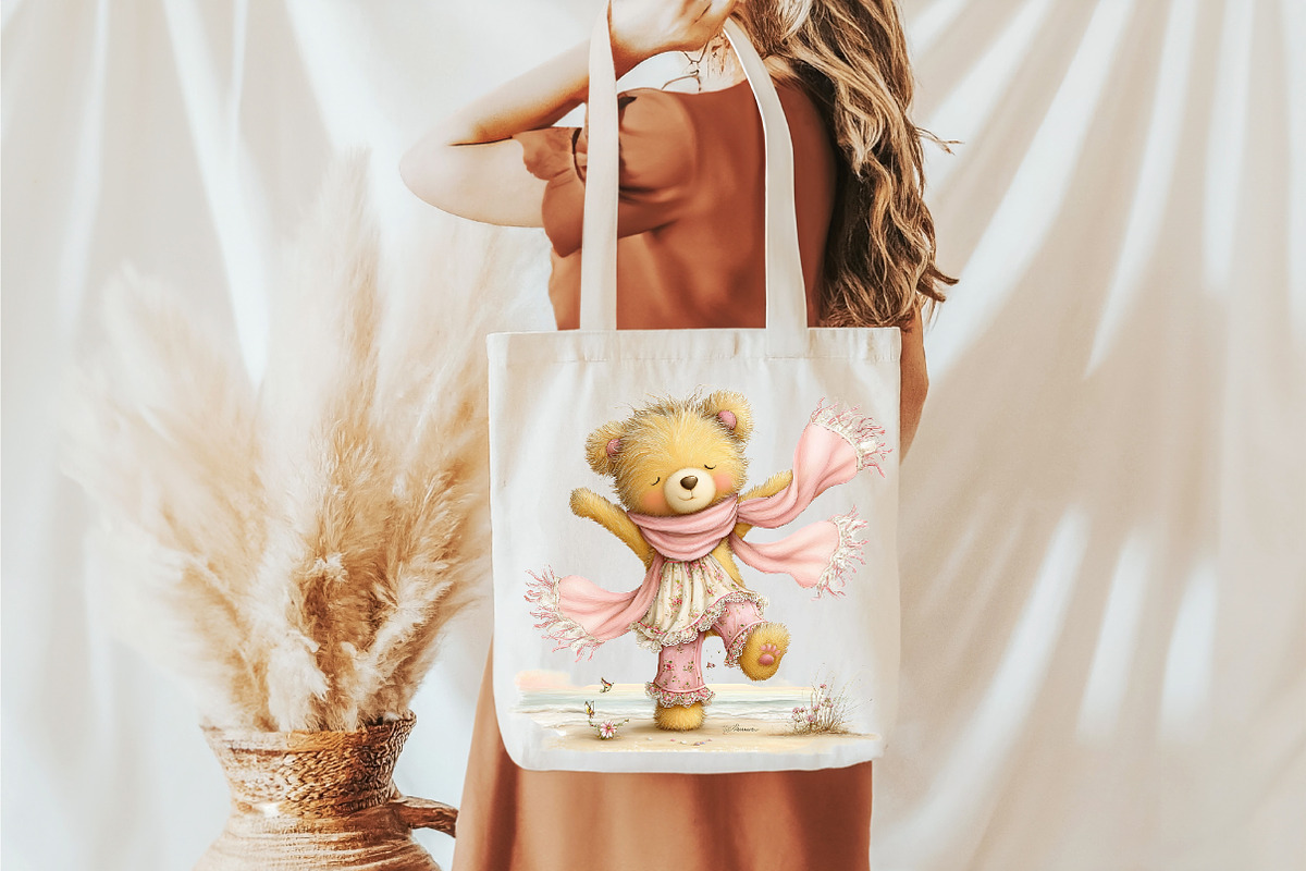 Whimsical Summer Teddy Bear Clipart, an Illustration by designcity5 (Photo 5 of 5)