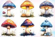 Magical Mushrooms Clipart Bundle, an Illustration by Canvas Craft (Thumbnail 2 of 4)