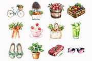 Watercolor Farmers Market Clipart, an Illustration by Design Market (Thumbnail 2 of 4)