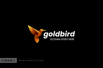 Gold Bird Gradient Colorful Logo