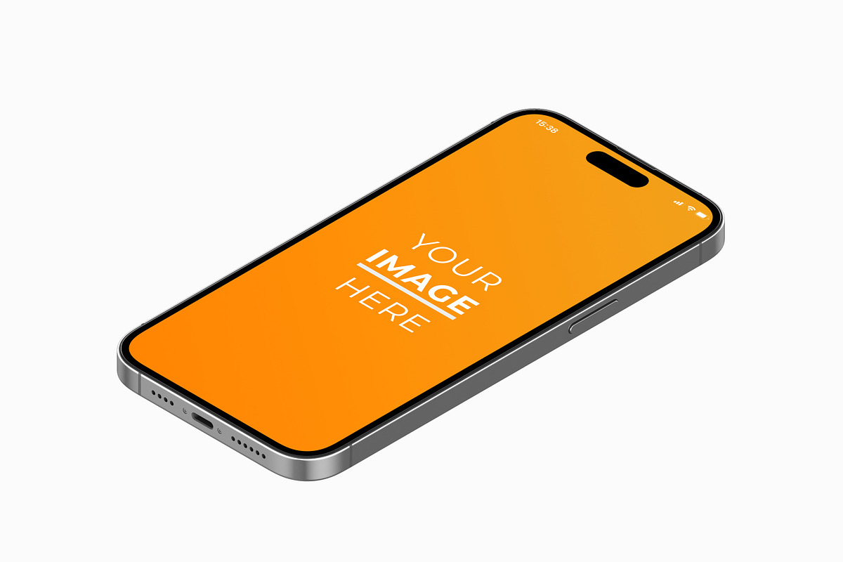 Isometric iPhone 14 Pro Mockup Pack, an iPhone Mockup by DreamVisuals (Photo 2 of 6)