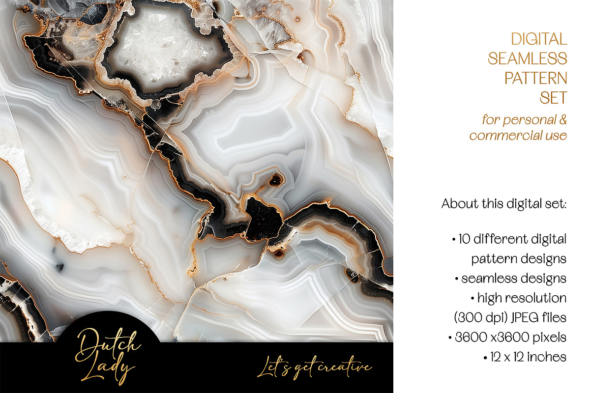 Marble Crystal Quartz Patterns, a Pattern Graphic by The Dutch Lady Designs (Photo 2 of 5)
